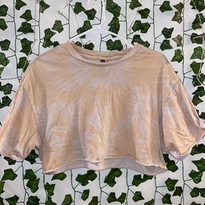 H&M Orange Tie-Dye Cropped Tee